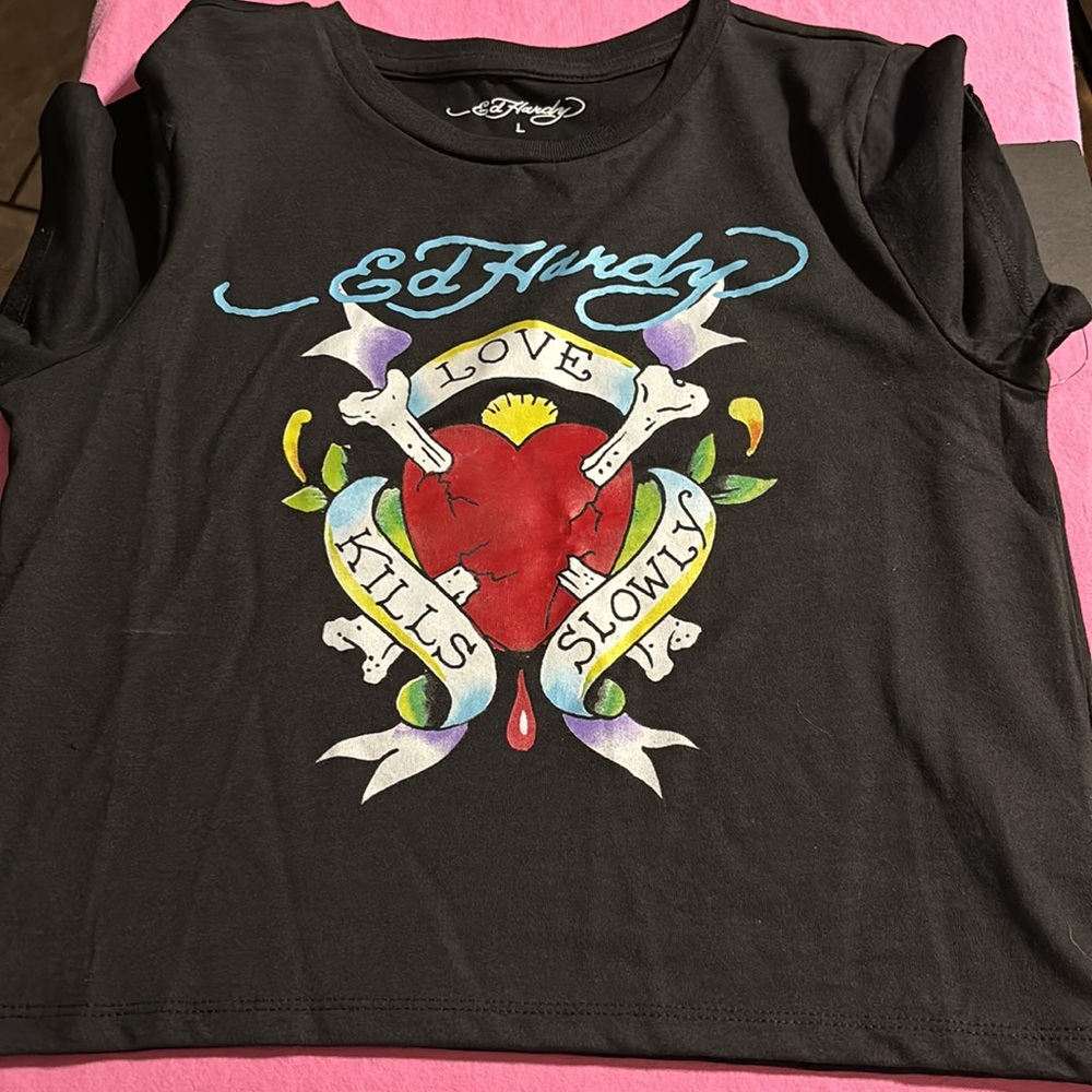 Ed Hardy love kills slowly crop top - Picture 2 of 6